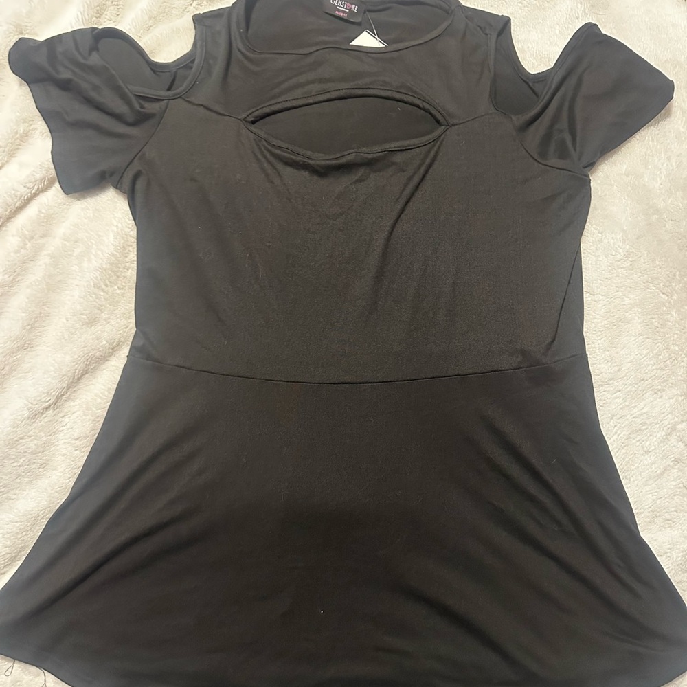 Elegant Black Cold Shoulder Top